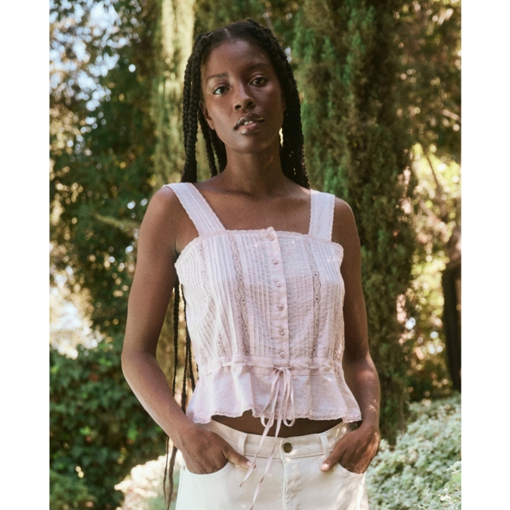 THE GREAT. Victorian Cami Waist Tie Top